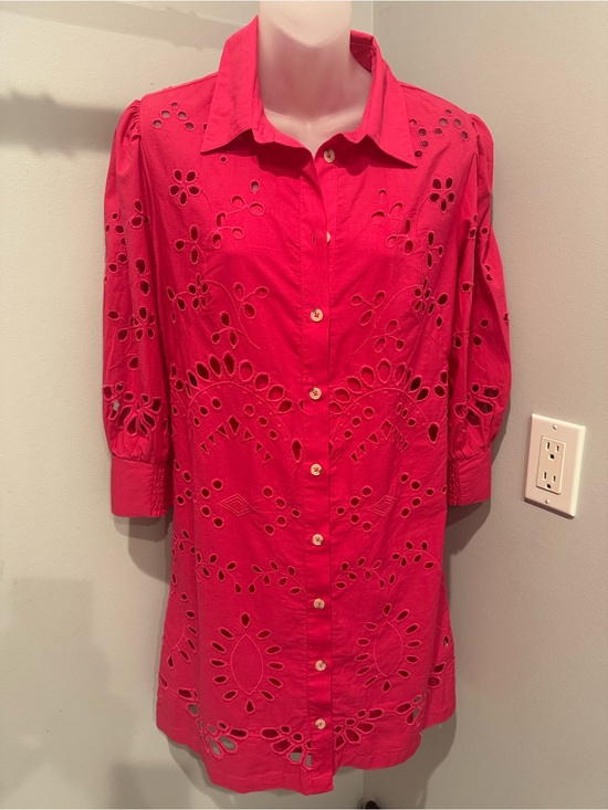 Anthropologie Tops - Women’s Eyelet Button-Front mini dress -small
